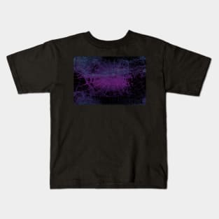 purple halloween sparkly spiderweb pattern - goth Kids T-Shirt